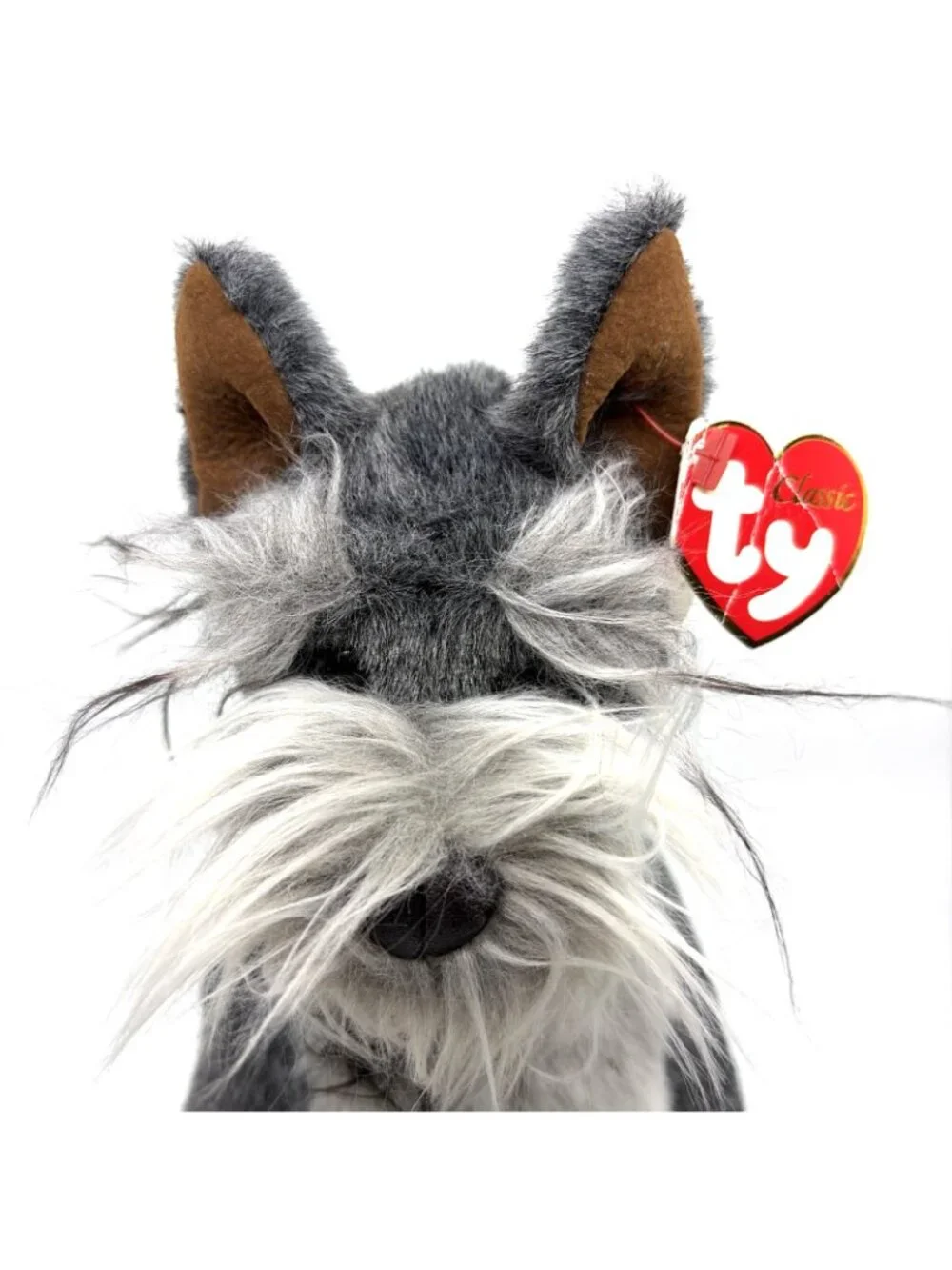 TY Max The Schnauzer Plush Dog 11” Gray White Retired 2000 w/ Original Tags